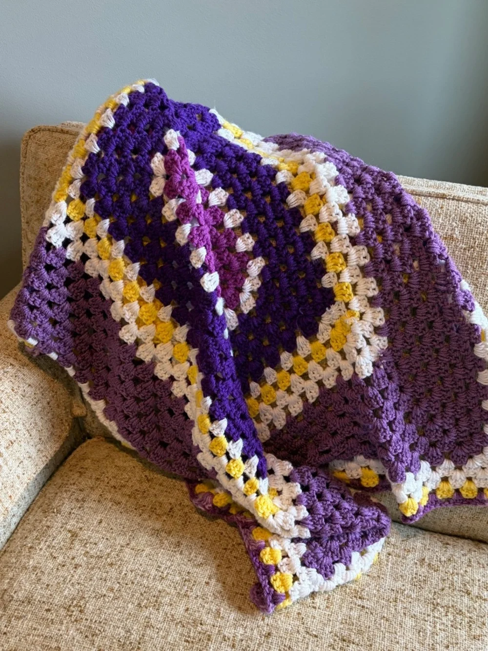 Granny Square handma crochet blanket 42